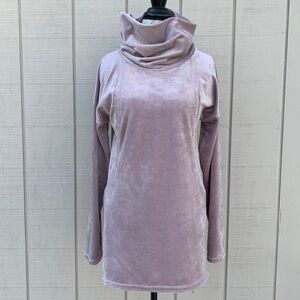 MIA & Tess Ribbed Velour Cowl Neck Tunic - Light Dusty Mauve
